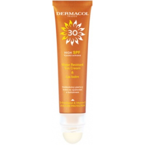 Dermacol Sun Water Resistant SPF30 pleťový krém na opalování s balzámem na rty 30 ml