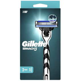 Gillette Mach3 holicí strojek + náhradní hlavice 2 kusy pro muže