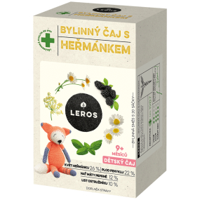 Leros Dětský bylinný čaj s heřmánkem bylinný čaj pro děti 20 x 1,5 g