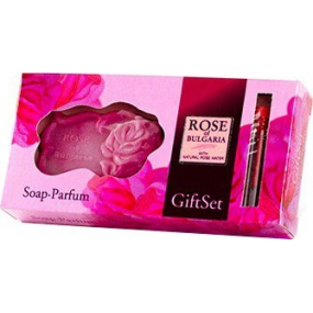 Rose of Bulgaria parfémovaná voda pro ženy 2,1 ml, vialka + přírodní růžové mýdlo 50 g, dárková sada pro ženy
