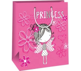 Ditipo Dárková papírová taška 26,4 x 13,6 x 32,7 cm pro děti - růžová Princess