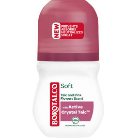 Borotalco Soft Talc & Pink Flower kuličkový deodorant roll-on pro ženy 50 ml