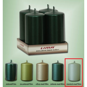 Lima Metal mentolová matná svíčka válec 50 x 100 mm 4 kusy