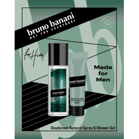 Bruno Banani Made parfémovaný deodorant sklo pro muže 75 ml + sprchový gel 50 ml, kosmetická sada pro muže