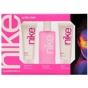 Nike Ultra Pink Woman toaletní voda 100 ml + tělové mléko 75 ml + sprchový gel 75 ml, dárková sada pro ženy