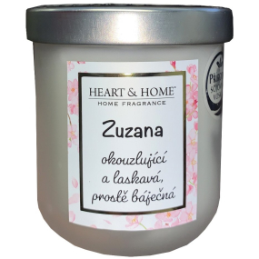 Heart & Home Svěží prádlo sójová vonná svíčka se jménem Zuzana 110 g