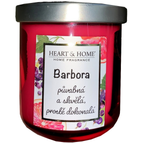 Heart & Home Svěží grep a černý rybíz sójová vonná svíčka se jménem Barbora 110 g