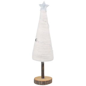 Vánoční stromeček s vlnou krémový 30 cm