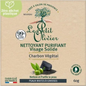 Le Petit Olivier Rostlinné uhlí tuhý odličovač pro smíšenou až mastnou pleť 60 g