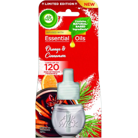 Air Wick Essential Oils Orange & Cinnamon - Pomeranč a skořice elektrický osvěžovač vzduchu náhradní náplň 19 ml