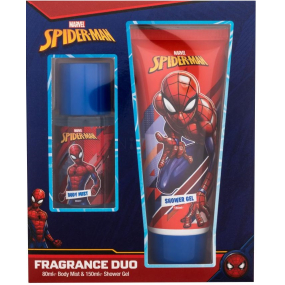 Marvel Spiderman tělová mlha 80 ml + sprchový gel 150 ml, kosmetická sada pro děti