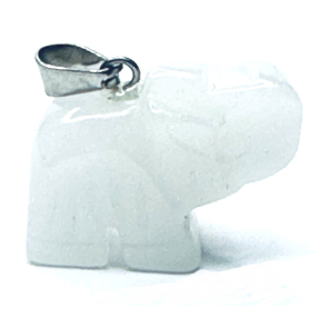 Křemen Slon přívěsek přírodní kámen, ručně broušená figurka 1,8 x 2,5 x 8 mm, nejdokonalejší léčitel