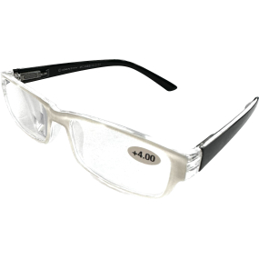 Berkeley Čtecí dioptrické brýle +4,0 plast bílé, černé stranice 1 kus MC2062