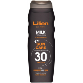 Lilien Sun Active SPF30 voděodolné mléko na opalování 200 ml