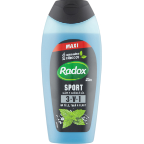 Radox Men Sport Máta a mořská sůl 3v1 sprchový gel a šampon pro muže 400 ml