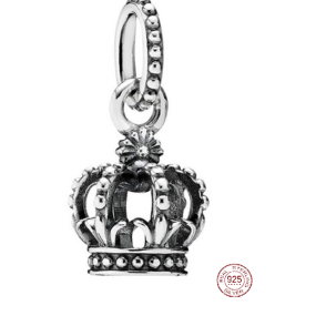 Charm Sterlingové stříbro 925 Královská koruna - Ušlechtilý lesk, přívěsek na náramek symbol
