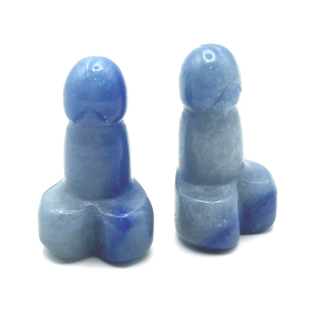Avanturin modrý Penis pro štěstí, přírodní kámen na postavení cca 3 cm, kámen štěstí