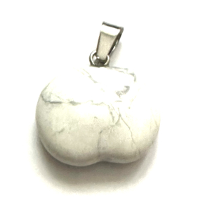 Magnezit / Howlit Jablko poznání přívěsek přírodní kámen 1,5 cm, očistný kámen