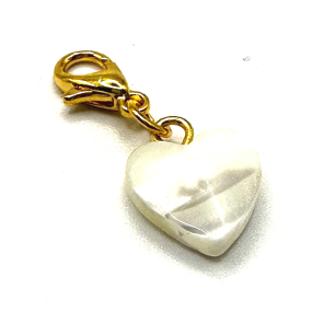 Perleť srdce z lastury přívěsek na náramek cca 10 x 10 mm 1 kus, symbol ženskosti