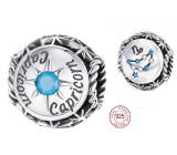 Charm Sterlingové stříbro 925 Znamení zvěrokruhu, kubické zirkonie Kozoroh, korálek na náramek
