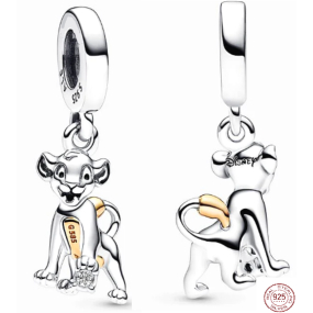 Sterlingové stříbro 925 Disney 100. výročí Simba, přívěsek na náramek