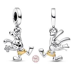 Charm Sterlingové stříbro 925 Disney 100. výročí králík Oswald, přívěsek na náramek
