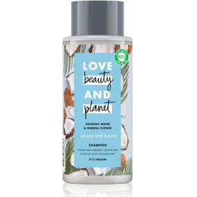 Love Beauty & Planet Kokosová voda a květiny Mimózy šampon pro jemné vlasy bez objemu 400 ml