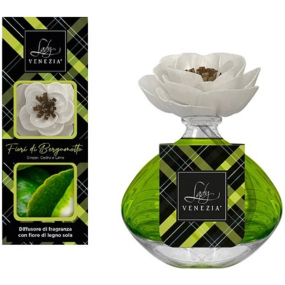 Lady Venezia Luxury Fiori di Bergamotto - Květy bergamotu aroma difuzér s květem pro postupné uvolňování vůně 100 ml
