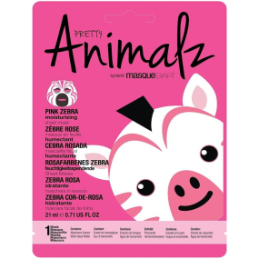MasqueBar Pretty Animalz Pink Zebra textilní vyživující pleťová maska 21 ml