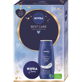 Nivea Best Care Creme Care pečující sprchový gel 250 ml + Creme krém pro základní péči 75 ml, kosmetická sada pro ženy