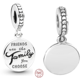 Charm Sterlingové stříbro 925 Přátelé jsou rodina, kterou si vyberete, přívěsek na náramek přátelství