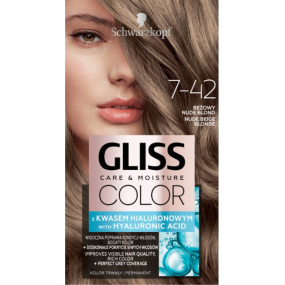 Schwarzkopf Gliss Color barva na vlasy 7-42 Přirozená béžová blond 2 x 60 ml