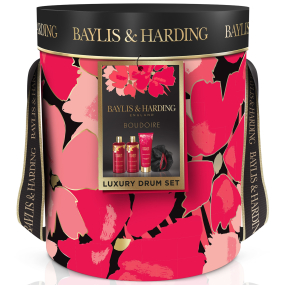 Baylis & Harding Třešňový květ sprchový krém 300 ml + tělové mléko 200 ml + pěna do koupele 300 ml + koupelová mycí houbička, kosmetická sada pro ženy
