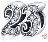Charm Sterlingové stříbro 925, 23 výročí, korálek na náramek
