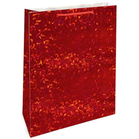 Nekupto Dárková papírová taška hologram 33 x 46 cm Červená standard