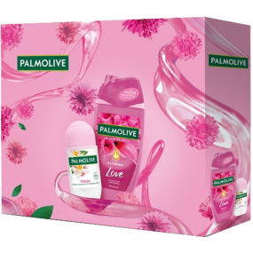 Palmolive Aroma Essence Alluring Love sprchový gel 250 ml + Happy antiperspirant roll-on 50 ml, kosmetická sada pro ženy
