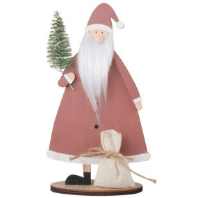 Santa se stromečkem s LED na postavení 12 x 22 cm