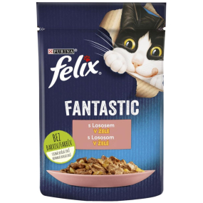 Felix Fantastic kapsička losos v želé, kompletní krmivo pro kočky 85 g