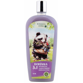 Bohemia Gifts Herbs Borůvka 3v1 sprchový gel, šampon a pěna do koupele pro děti 500 ml