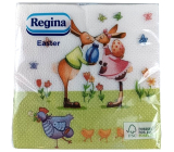 Regina Papírové ubrousky 1 vrstvé 33 x 33 cm 20 kusů Velikonoční líbající se zajíčci