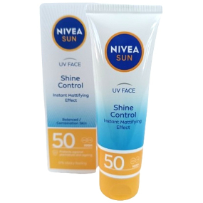 Nivea Sun UV Face Shine Control OF 50 zmatňující krém na opalování pro normální až smíšenou pleť 50 ml