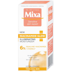 Mixa Niacinamide Glow rozjasňující krém poskytující až 24h hydratace 50 ml