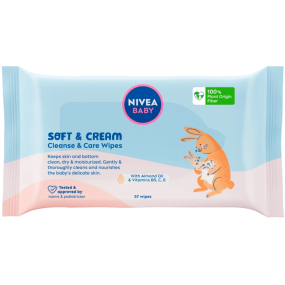 Nivea Baby Soft & Cream vlhčené čistící ubrousky 57 kusů