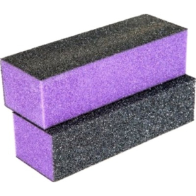 Pilník na nehty 3 stranný blok fialovo-černý 9,5 x 3,3 x 2,5 cm 5312