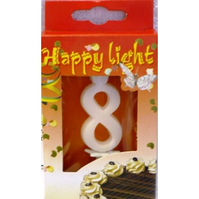 Happy light Dortová svíčka číslice 8 v krabičce