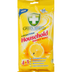 Green Shield 4v1 Úklidové antibakteriální vlhčené čistící ubrousky 50 kusů