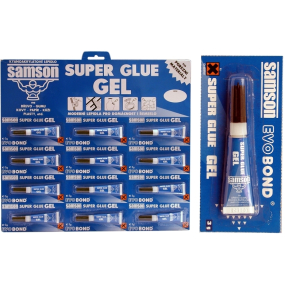 Samson Super Glue gelové sekundové lepidlo modré 12 x 3 g