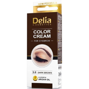 Delia Cosmetics Color Cream barvící krém na obočí 3.0 Tmavě hnědá 15 ml + 15 ml