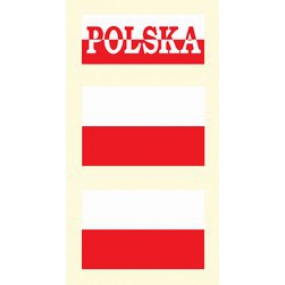 Arch Tetovací obtisky na obličej i tělo Polsko vlajka 3 motiv