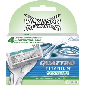 Wilkinson Sword Quattro Titanium Sensitive náhradní hlavice 4 kusy